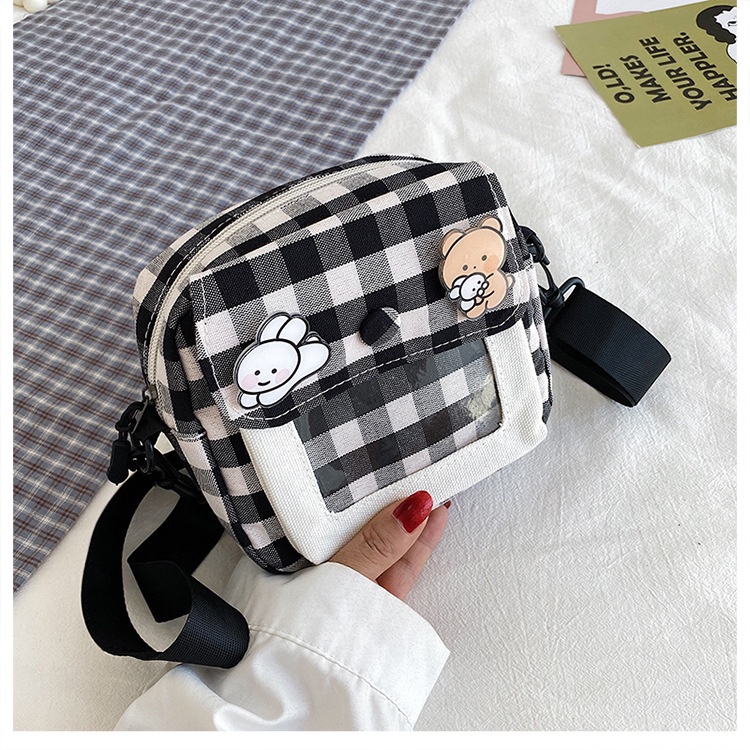 Túi Đeo Chéo Canvas Mềm Dáng Vuông Nhỏ Xinh Thời Trang Cho Nữ