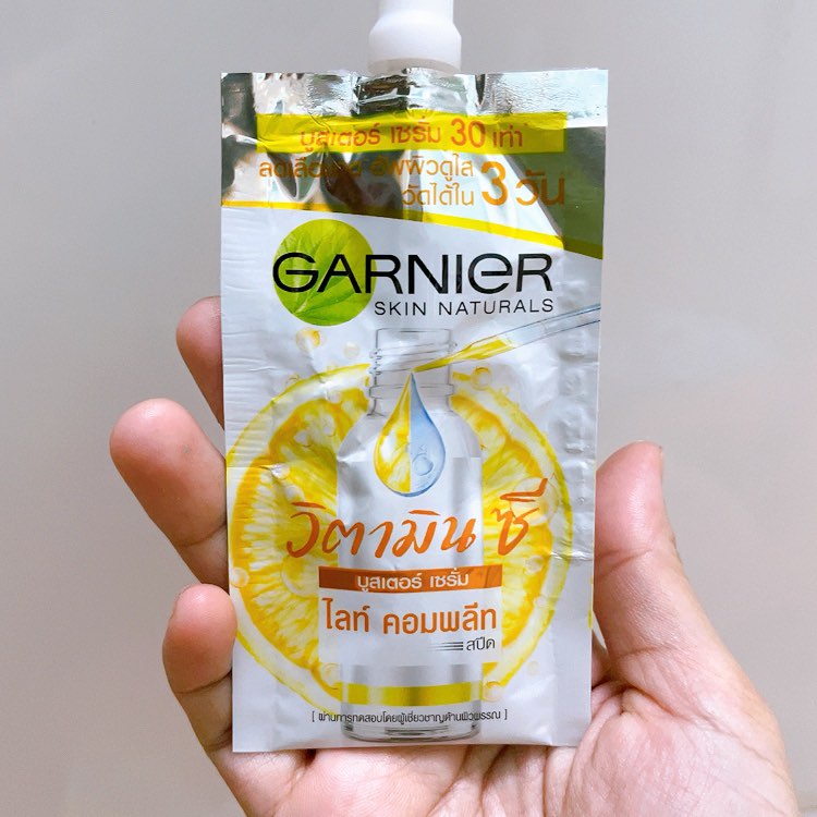 Serum Garnier tăng cường sáng da mờ thâm Garnier Complete 30X Vitamin C gói dùng thử 7.5ml