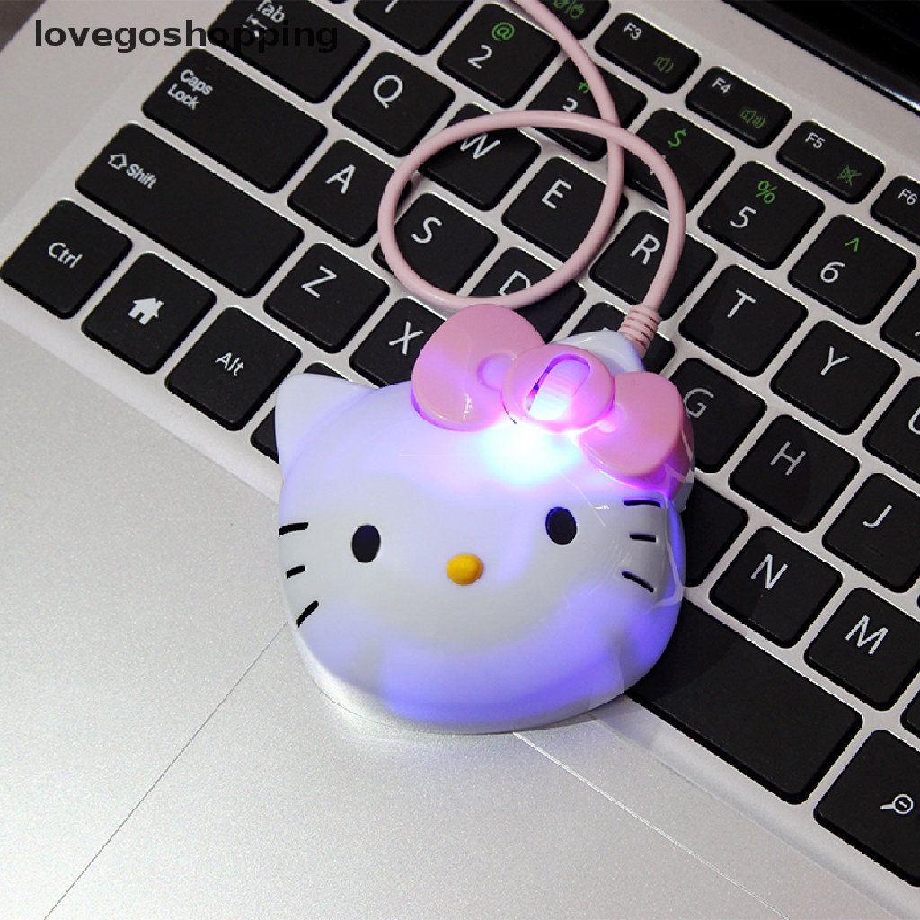 Chuột Quang Chơi Game Có Dây USB 2.0 In Hình Hello Kitty 3D Cho Máy Tính