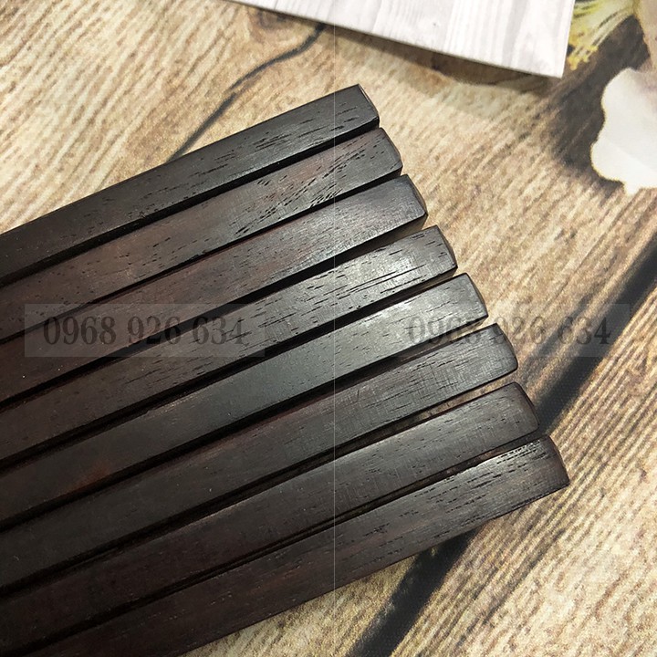 Bộ 10 đôi đũa trắc ăn cơm FREESHIPĐũa gỗ CAO CẤP - Đũa gỗ Trắc chống trơn, chống mốc, bền màu, vân gỗ đẹp