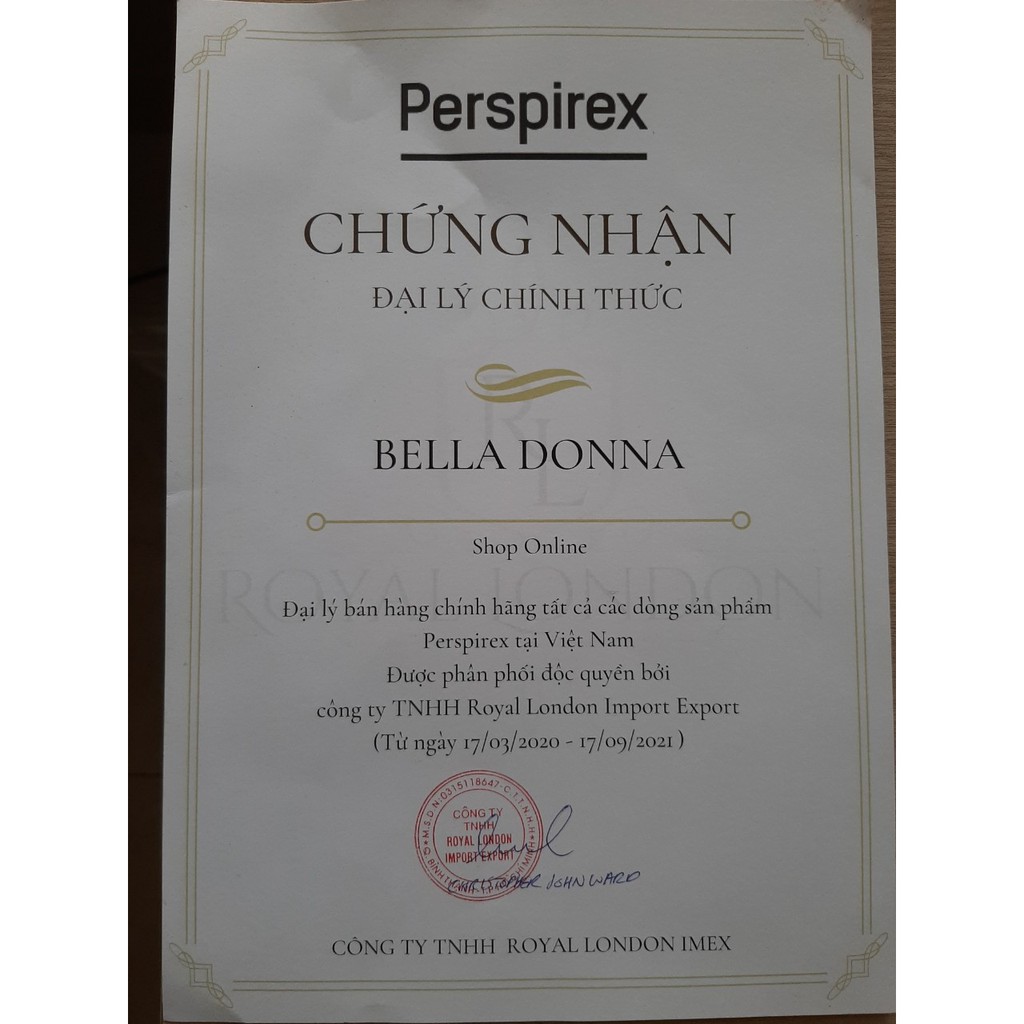 [CHÍNH HÃNG] Lăn Khử Mùi Perspirex Antiperspirant Roll On 20ml