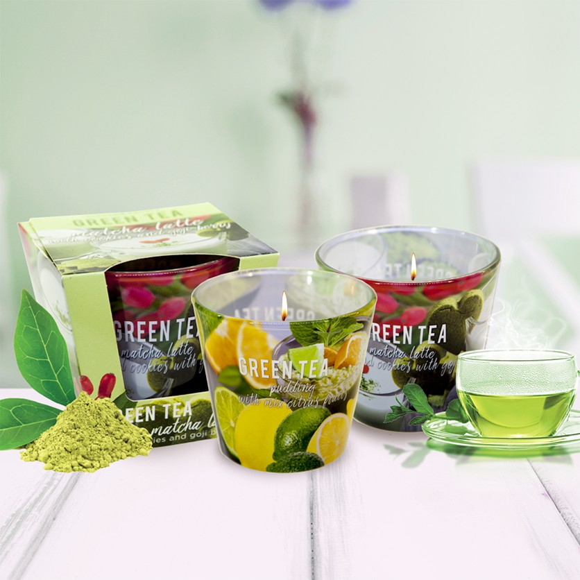 Ly nến thơm tinh dầu Bartek Green Tea 115g QT04964 - matcha trà xanh