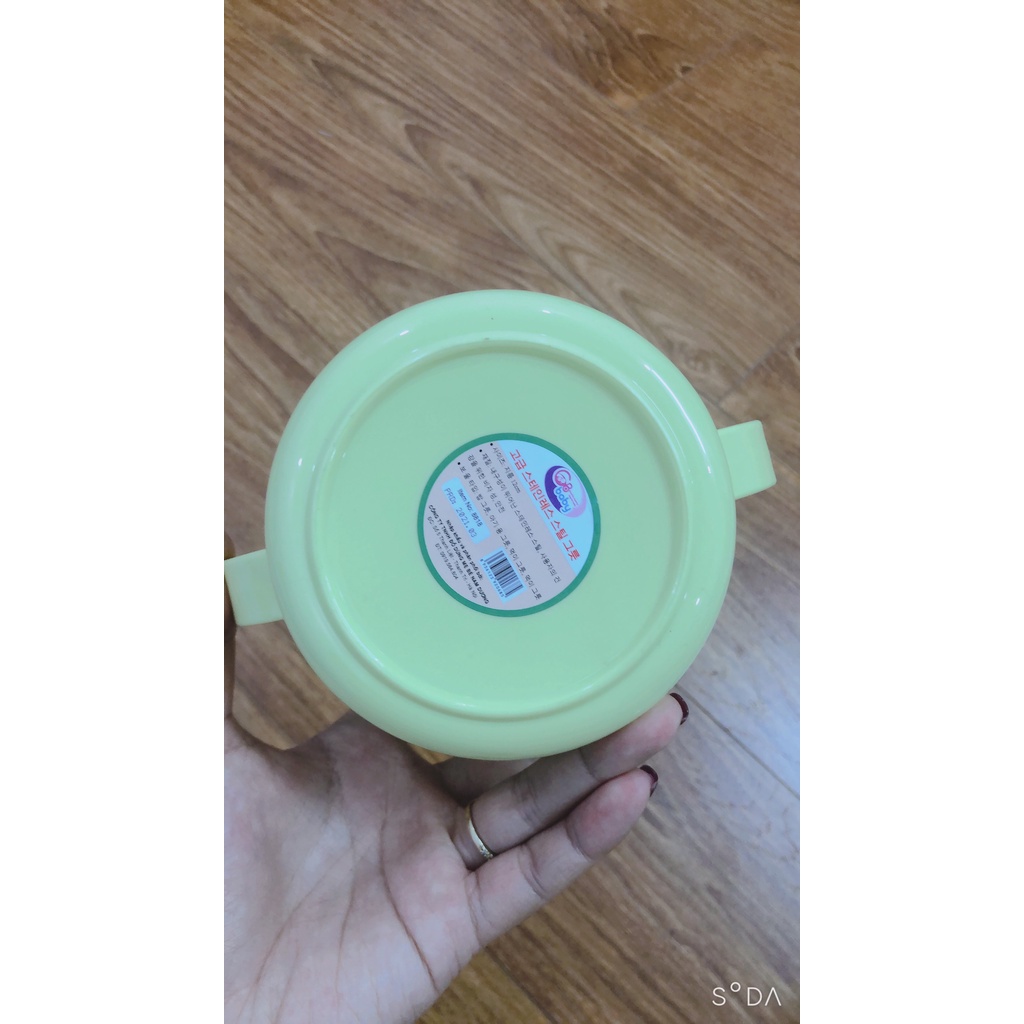 Bát ăn dặm inox 2 lớp giữ nhiệt kèm thìa có nắp cho bé GB baby [ FREE SHIP - HÀNG CHÍNH HÃNG] [ SIZE ĐẠI]