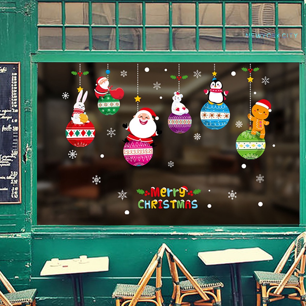 Miếng Dán Trang Trí Cửa Sổ Phong Cách Giáng Sinh Dễ Thương
