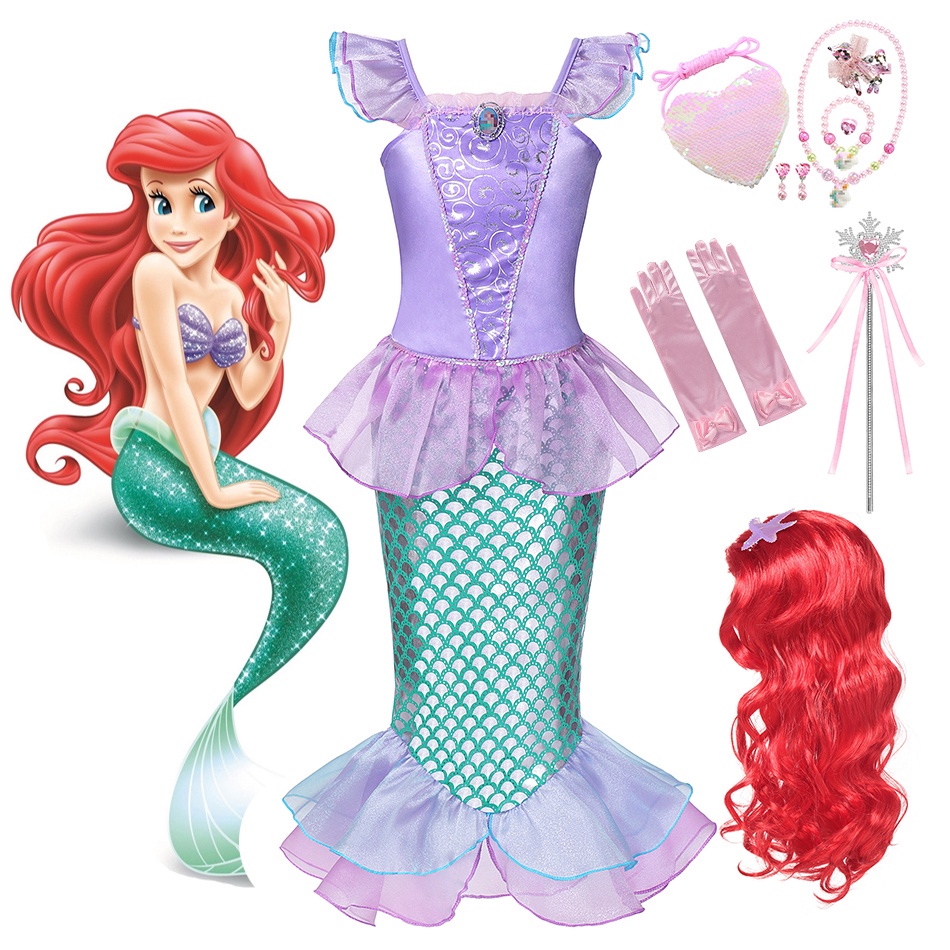 Đầm Hóa Trang Nàng Tiên Cá Xinh Xắn Cho Bé Gái