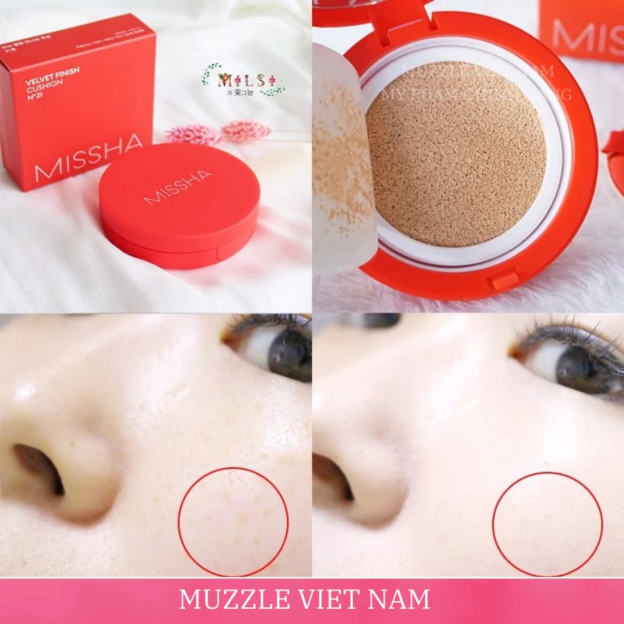 [Tặng Mặt Nạ Harana Trị Giá 25k] Phấn nước Missha Velvet Finish Cushion SPF50+ PA+++ Màu Đỏ 2 Tone Màu | BigBuy360 - bigbuy360.vn