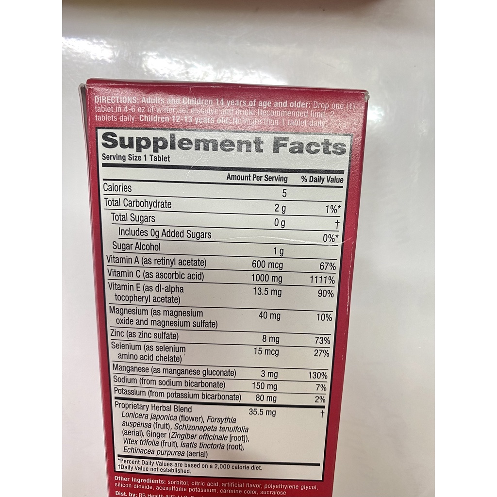 Airborne viên sủi bổ sung Vitamin C và 13 khoáng chất khác vị cam & dâu date 2023