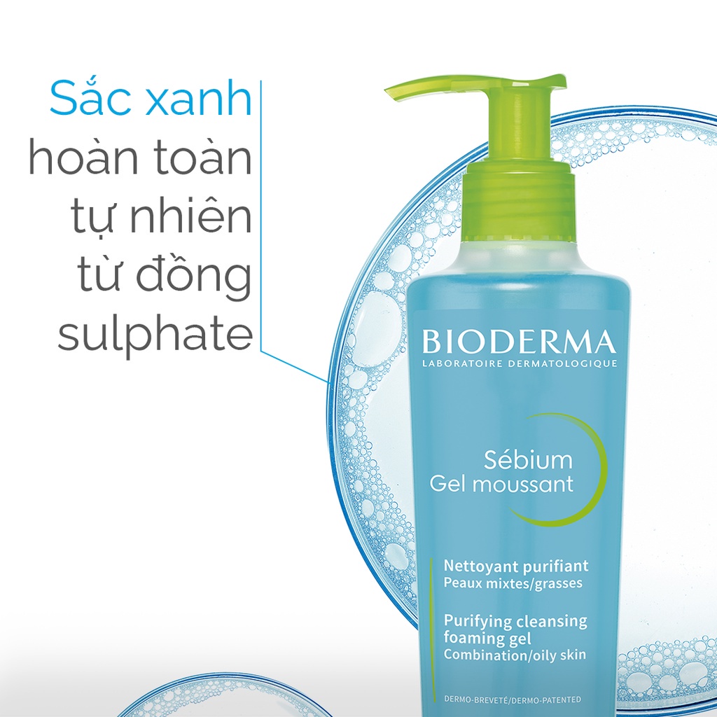 Sữa rửa mặt Bioderma Sebium Gel Moussant tạo bọt cho da hỗn hợp và da dầu | BigBuy360 - bigbuy360.vn