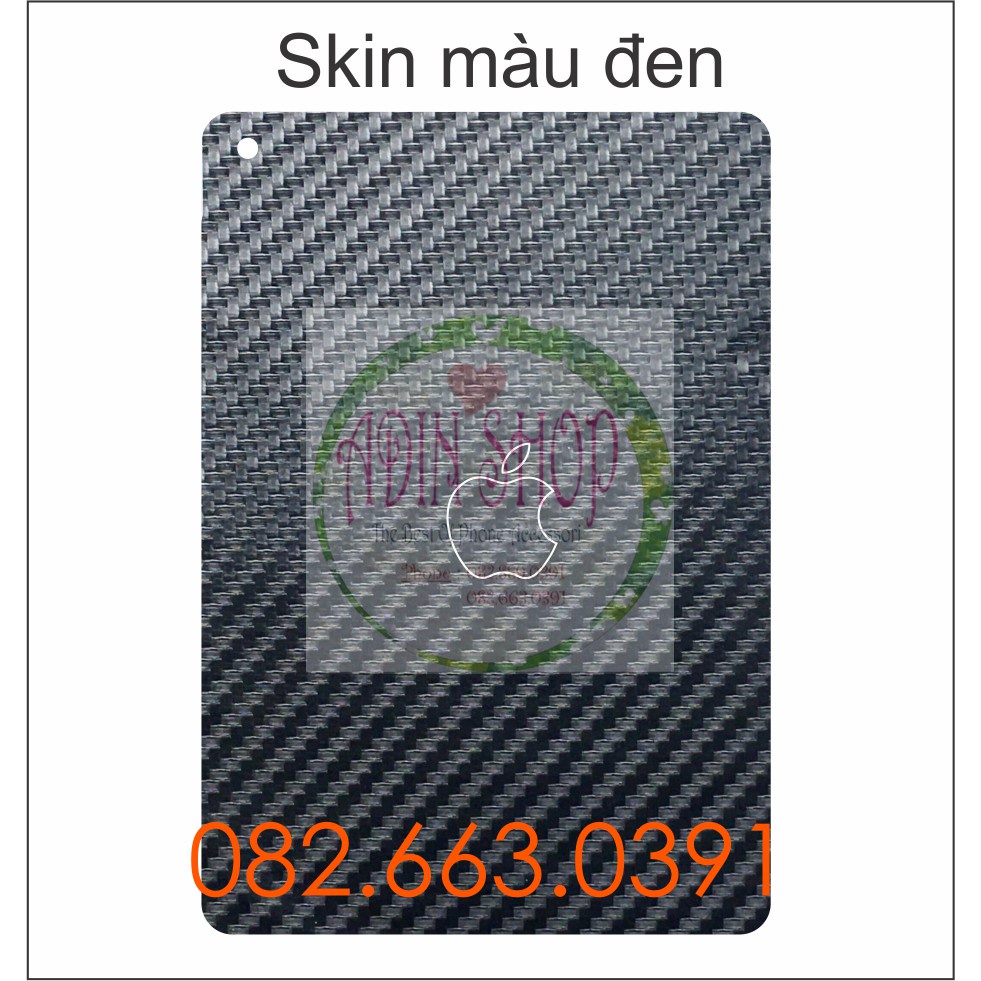 Miếng dán mặt lưng skin carbon ipad gen 5 6 7 8 9 7 màu sắc lựa chọn