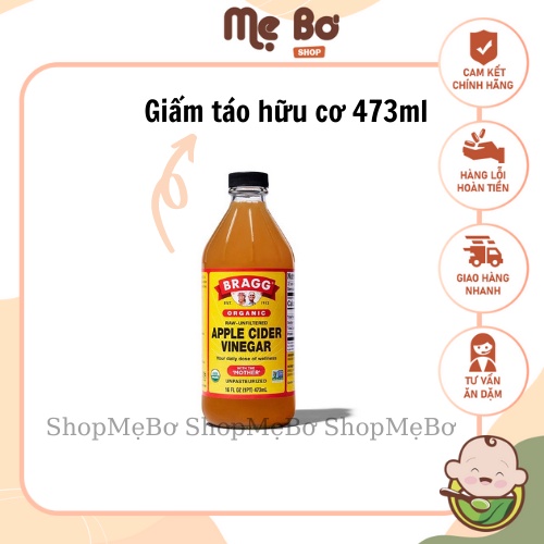 [BRAGG] GIẤM TÁO HỮU CƠ 473ml LÀM ĐẬU PHỤ, SALAD, NƯỚC SỐT…