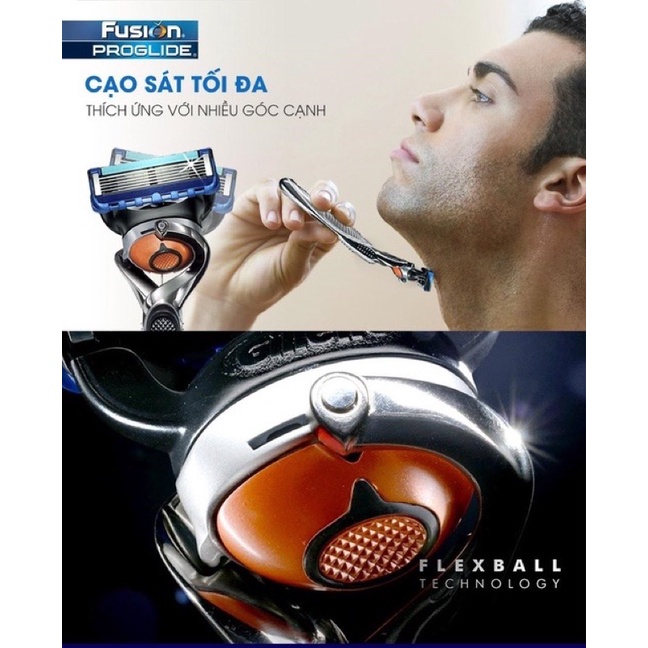 Hộp 4 cái Lưỡi thay thế dao cạo râu Gillette Fusion 5 Proglide Power , Proshield , Skinguard