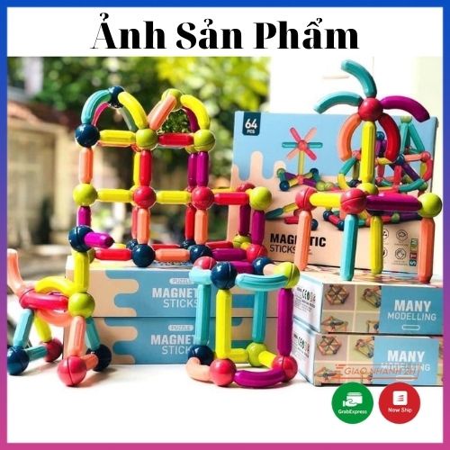 Bộ đồ chơi xếp hình nam châm cho bé, ghép hình nam châm, chất liệu nhựa nguyên sinh ABS cao cấp