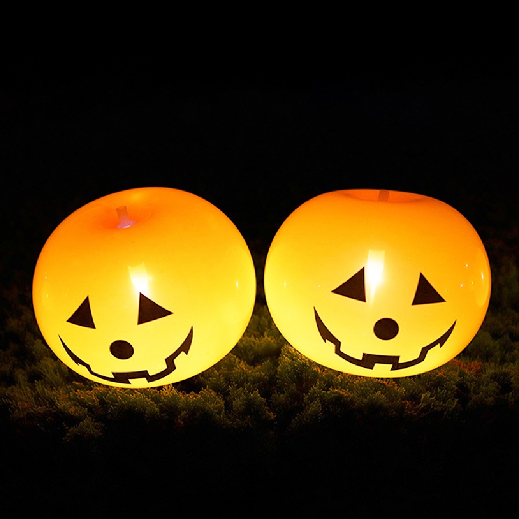 Sey Set 5 Bong Bóng Latex Có Đèn Led Hình Bí Ngô Trang Trí Halloween