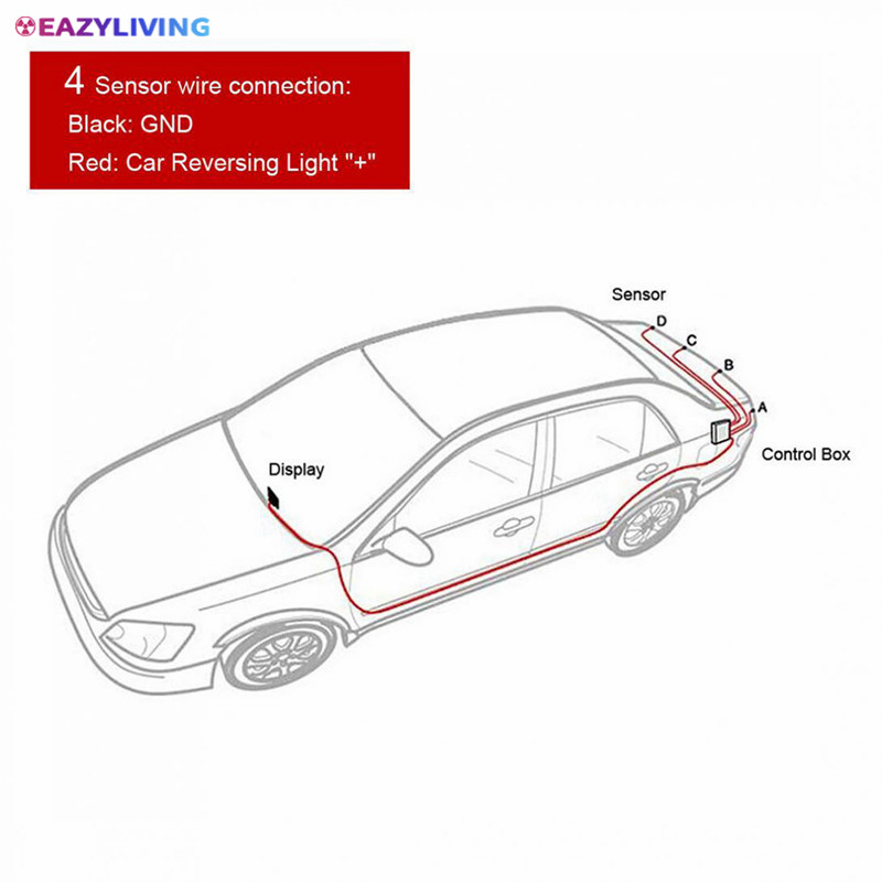 EL Car Parking Sensor LCD Monitor Screen Buzzer 12V Car Radar Ultrasonic Alarm Parking Assist