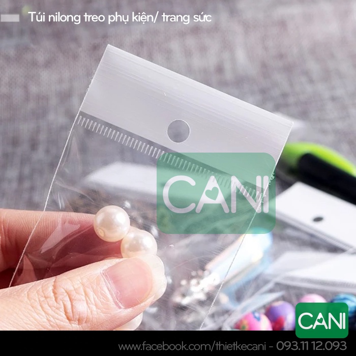 100 gr túi nilon Opp có màng ngọc - bao đựng trang sức, phụ kiện có lỗ treo bao nilon bao màng ngọc