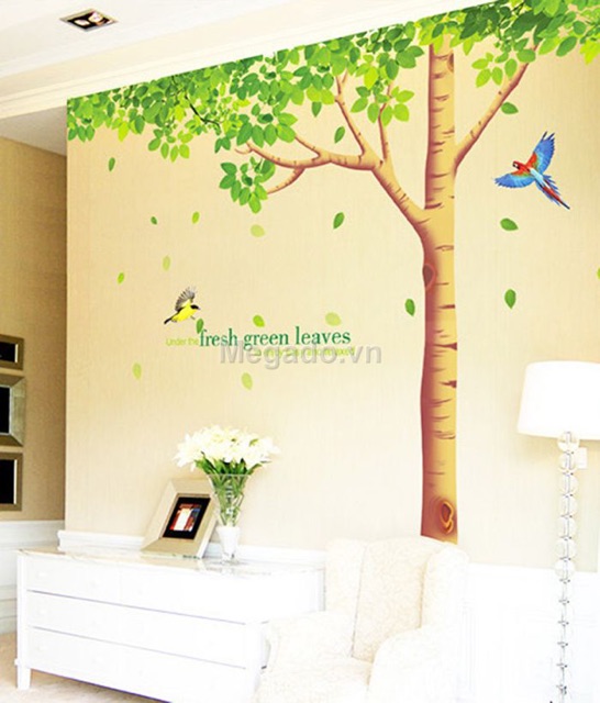 Decal tranh dán tường cây xanh cỡ lớn