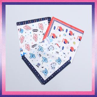 Khăn tay lụa in hình KPOP BTS BT21 CHIMMY TATA COOKY dễ thương