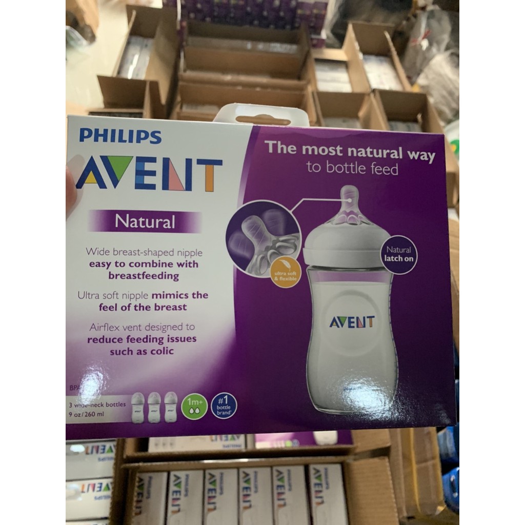 Set 3 Bình sữa avent 125ml/ 260 ml