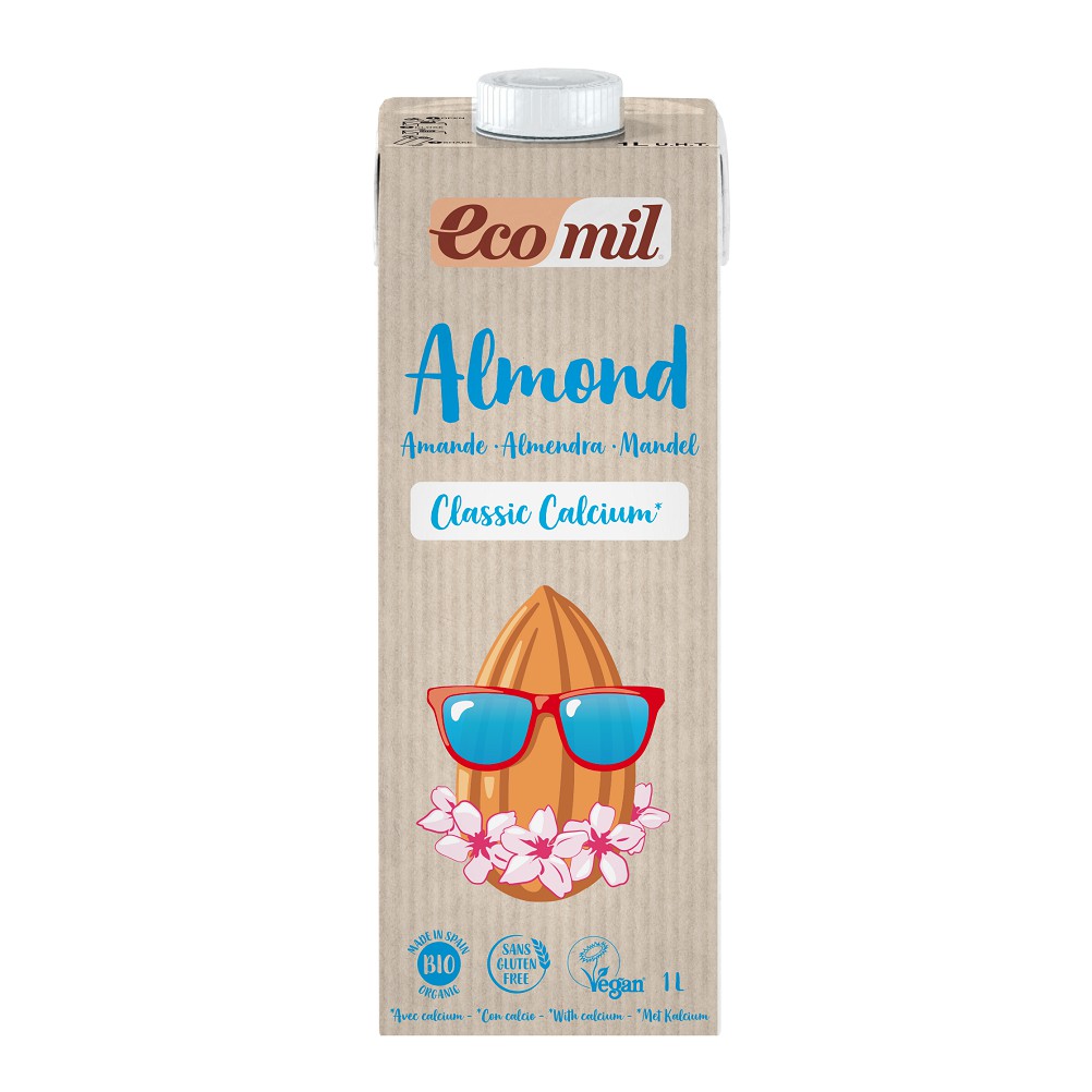 Sữa Hạt Hạnh Nhân Nguyên Chất Calcium Hữu Cơ Ecomil (1L)