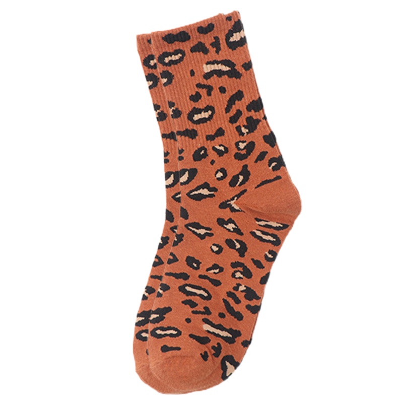 Youyo Vớ Cotton Cổ Vừa Họa Tiết Da Báo / Động Vật Vui Nhộn Phong Cách Harajuku Mới Lạ Cho Nữ