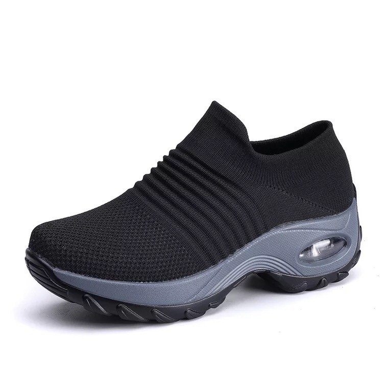 Hàng mới 2021_Giày nữ cao cấp_Sneaker nữ không dây siêu nhẹ tập gym, đi bộ cao 5cm. Giày lười nữ siêu êm, tôn dáng.