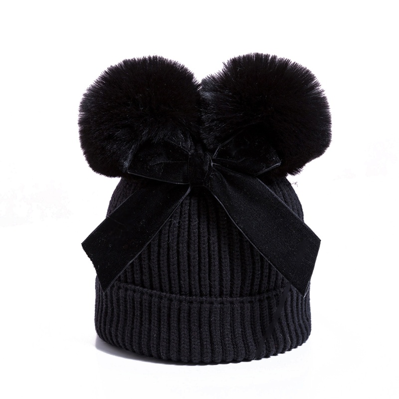 Mũ Beanie Dệt Kim Dày Dặn Giữ Ấm Mùa Đông Cho Bé