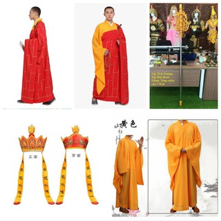 (Có Sẵn) Trang Phục Phật Giáo Áo Cà Sa Quần Áo Nhà Sư Mũ Ngũ Phật Dành Cho Các Quý Thầy