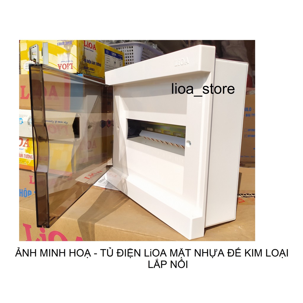 TỦ ĐIỆN LiOA  12 ÁT LẮP NỔI -  MẶT NHỰA ĐẾ KIM LOẠI.