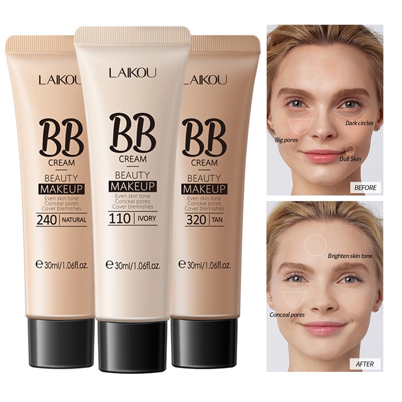 Kem Nền BB Dạng Lỏng Che Khuyết Điểm Làm Đều Màu Da Che Phủ Lỗ Chân Lông Kiềm Dầu Lâu Trôi Không Thấm Nước 3 Màu Sắc Tự Nhiên
