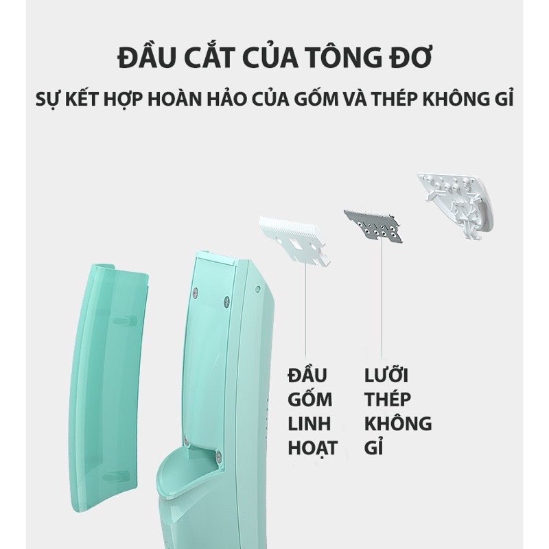 [Chính Hãng] Tông Đơ Cắt Tóc Cho Bé, Trẻ Em MISUTA Sạc Điện Chống Thấm Nước, Lưỡi Gốm Ceramic Cắt Nhanh Sạch