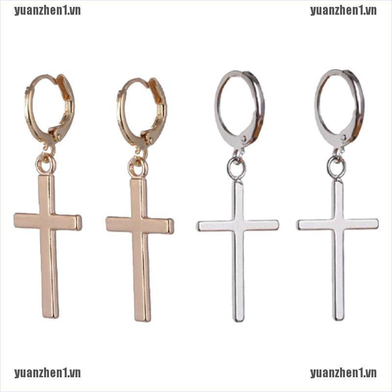 [YUANZHEN1] Bông Tai Hình Thánh Giá Phong Cách Punk Dành Cho Nữ