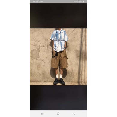 Áo Sơ Mi Tay Ngắn Unisex Cổ Bẻ Phong Cách Hàn Quốc Freesize