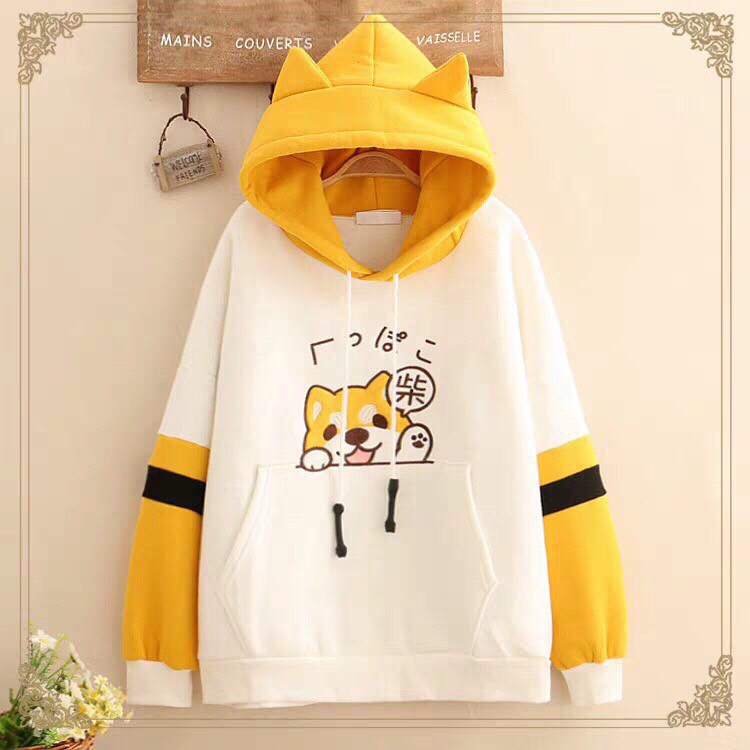 ÁO HOODIE ❤️FREESHIP❤️ áo khoác hoodie NỮ  ( CÚN DỂ THƯƠNG ) VẢI NỈ NHIỀU MÀU - AO HOODIE FREE SIZE DƯỚI 60KG | BigBuy360 - bigbuy360.vn