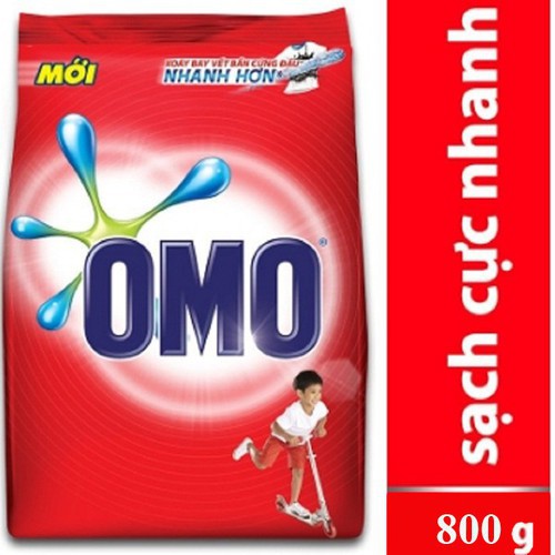 Bột giặt OMO sạch cực nhanh dạng túi đỏ 800g