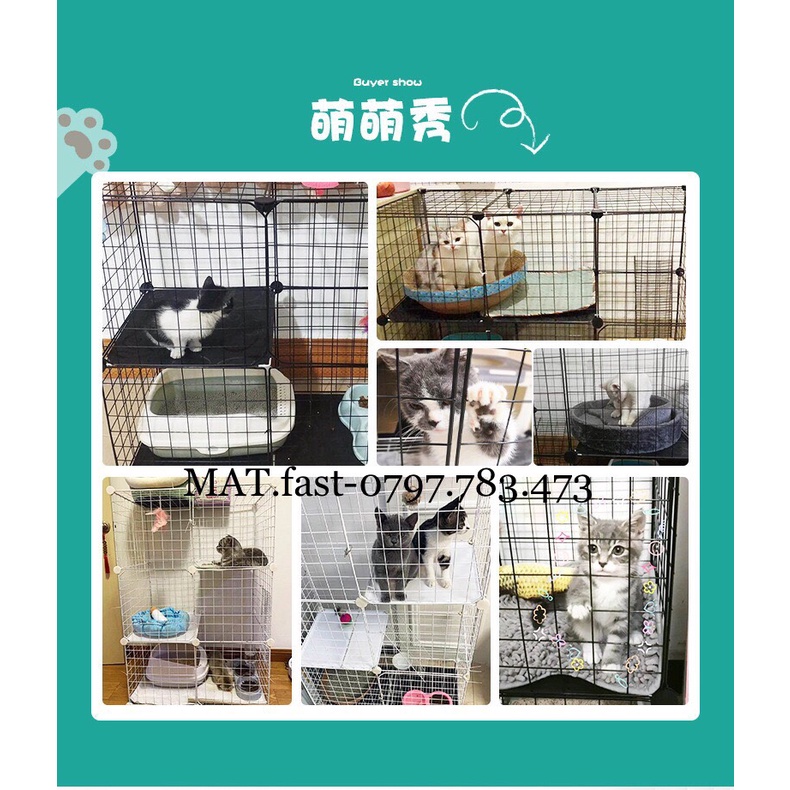 Combo CHUỒNG CHÓ LẮP GHÉP 2 Ô BẰNG LƯỚI SẮT