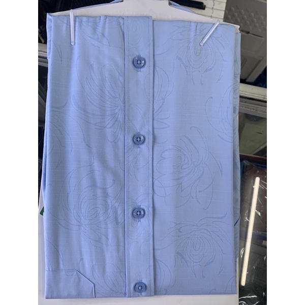 Sơ mi ngắn tay khatoco vạt  bằng giá 468k giảm còn 410k