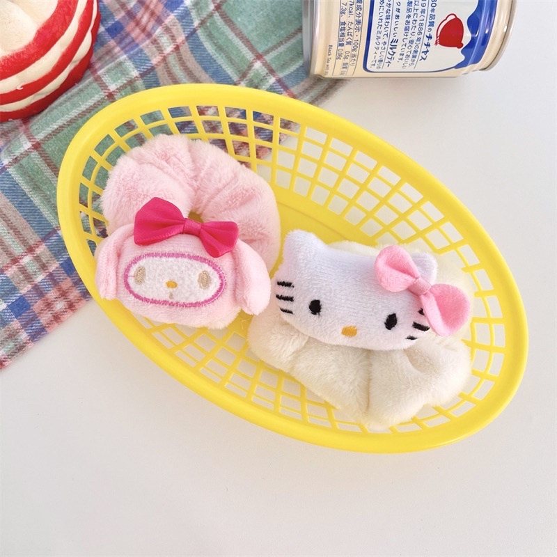Dây cột tóc nhung thú bông Sanrio Kuromi xinh xắn