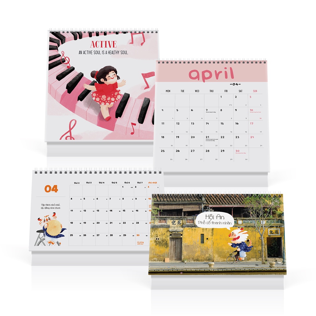 Combo lịch 2022 LIVE TO FLY SDstationery gồm 1 lịch bàn I CAN FLY và 1 lịch bàn LIVE LIKE A CHILD