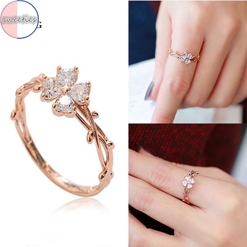 Nhẫn đeo tay đính đá hình hoa thời trang cho nữ