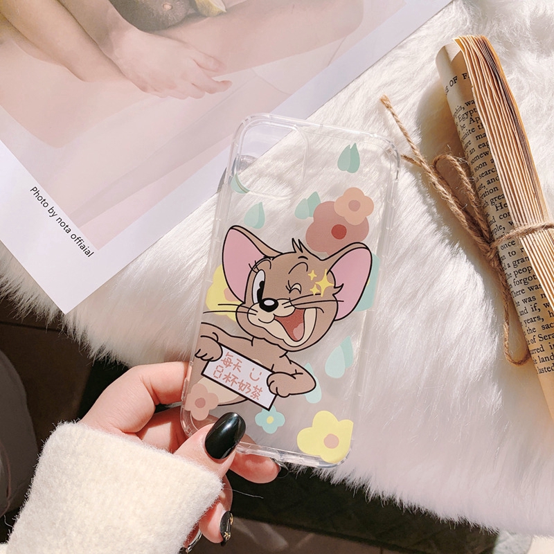 Ốp điện thoại TPU trong suốt họa tiết hoạt hình mèo/chuột cho Apple iPhone 11 PRO XSMAX XR 8PLUS 7 X | BigBuy360 - bigbuy360.vn
