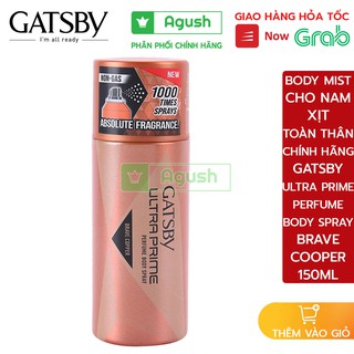 Xịt thơm body mist nam nữ unisex nước hoa mùi ngọt lưu hương lâu chính hãng Gatsby Body Spray Brave Cooper chai to 150ml