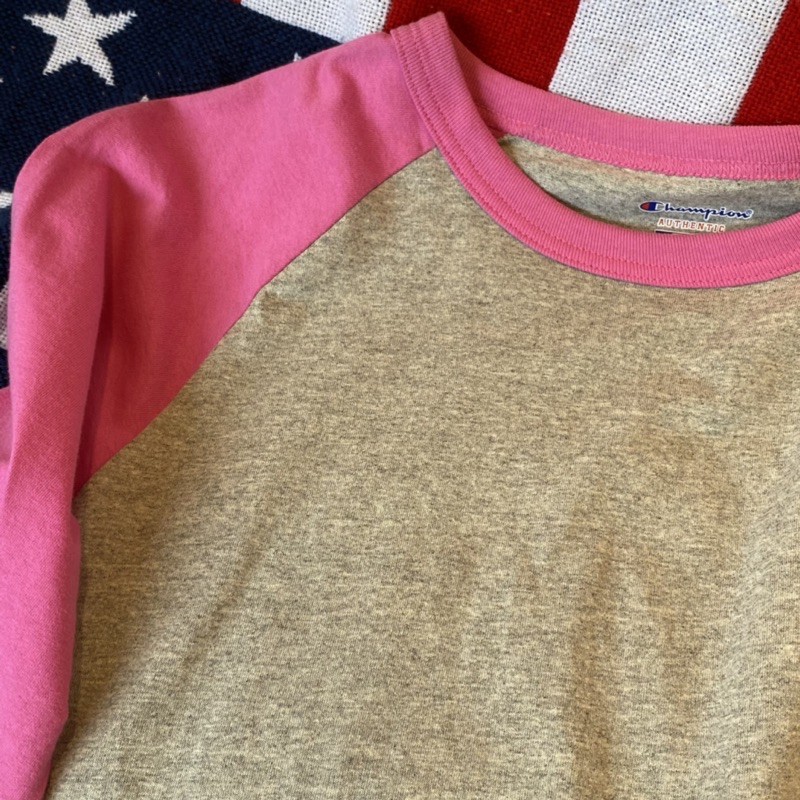 [Mã FAMALLT5 giảm 15% đơn 150k] American Pie - Áo raglan Champion hồng xám