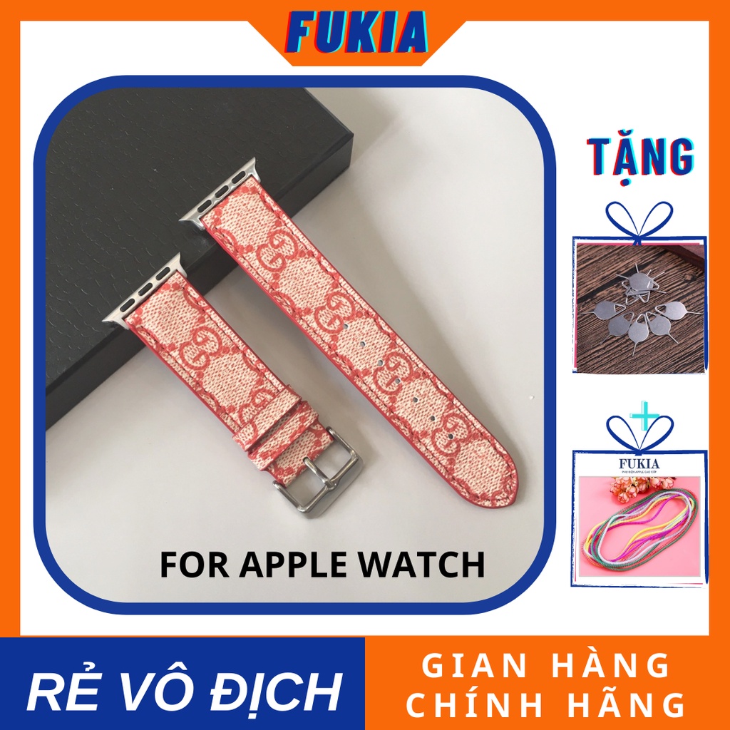 Dây đeo G C màu hồng dành cho Apple Watch đồng hồ thông minh series 1/2/3/4/5/6/7/SE size 38/40/41/42/44/45mm