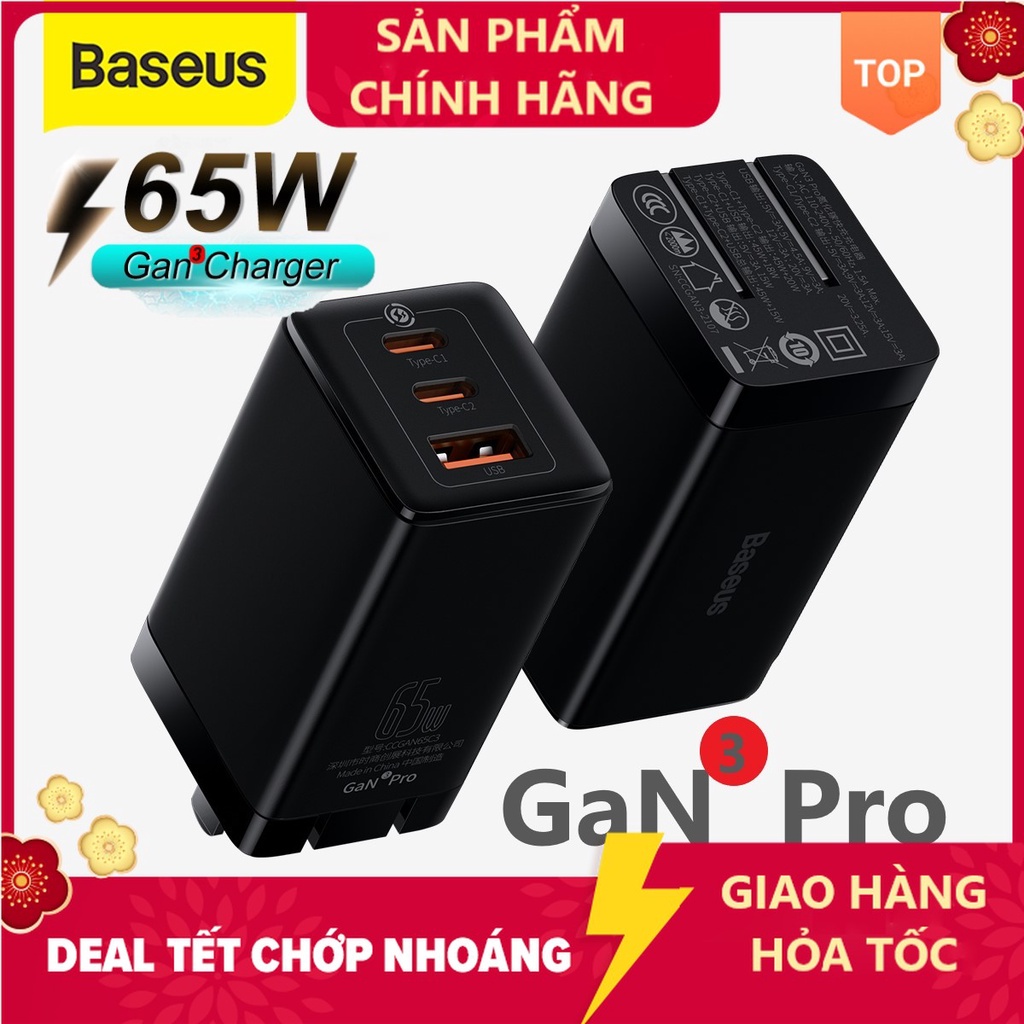 Bộ sạc nhanh  PISEN 65w / Ugreen 65w  Baseus GaN5  Pro  100W 65W / GaN 5  Pro 100W / 65w cho Smartphone/ Tablet/ Lapto