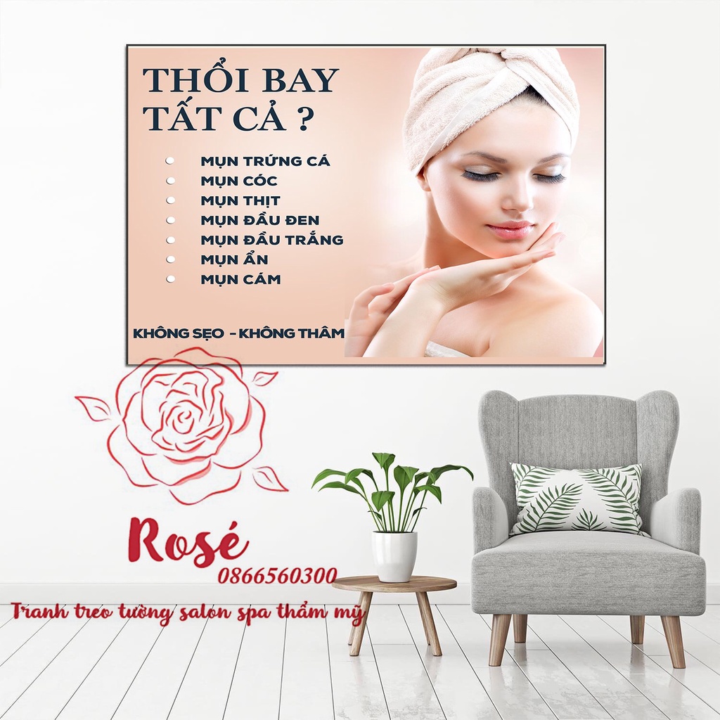 KHUNG TRANH SPA TREO TƯỜNG - TRANH SPA CHĂM SÓC DA MẶT CHO SPA ...