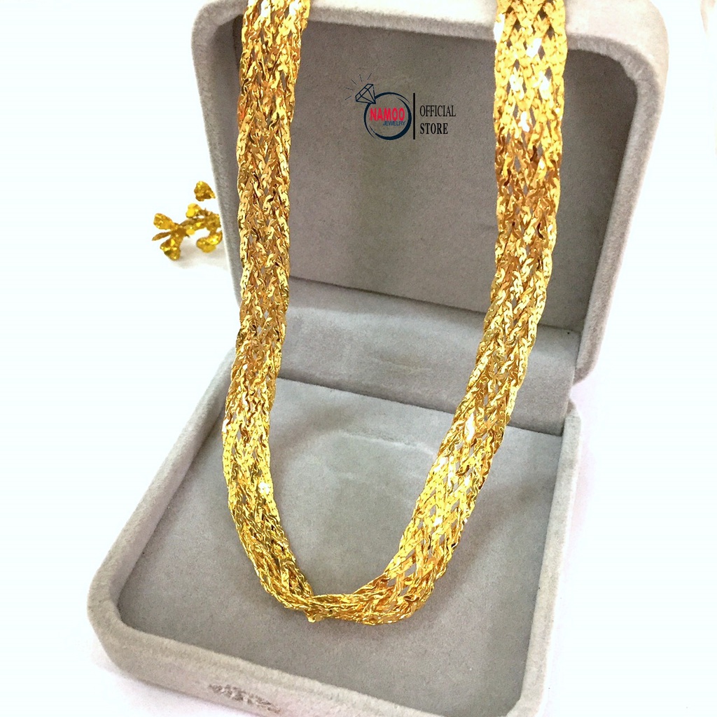 Dây Chuyền Trơn V029 Dây Bính Tết 5 Sợi Dài Dây 45cm có tăng đơ 5cm