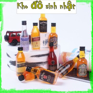 Mô hình chai rượu trang trí bánh kem, chai rượu mini
