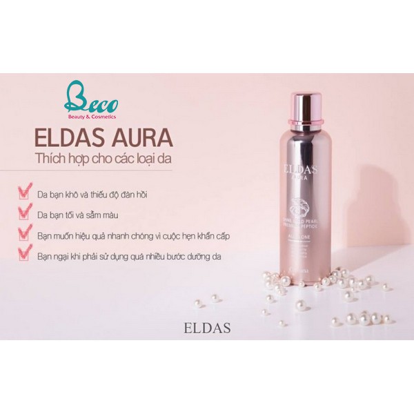 [Mỹ Phẩm Xách Tay]  Serum Eldas Aura Shine Gold Pearl Premium Peptide Hàn Quốc (Tế Bào Gốc)  - Phụ Nữ Làm Đẹp