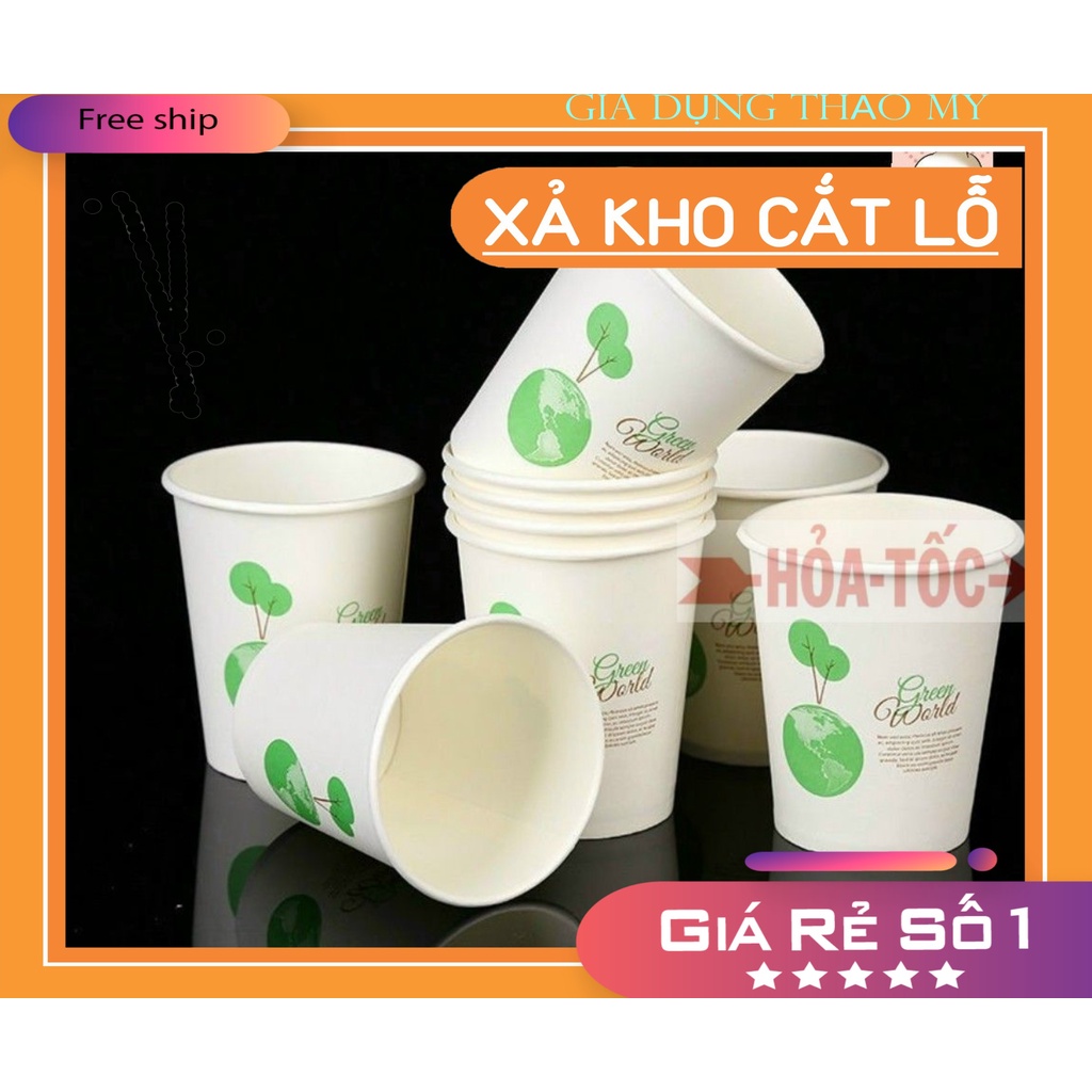 Cốc Giấy, Ly Giấy Dùng 1 Lần -250 ml - Bịch 50 Cái