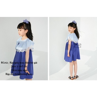 RG262_Rập giấy may đầm cổ bèo bé gái